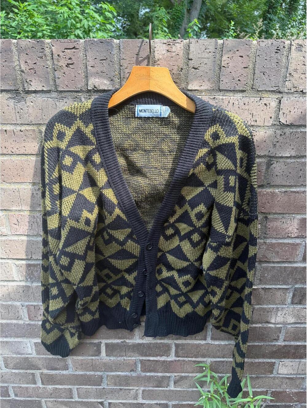 Vintage Men’s CARDIGAN Sweater  GRANDPA Cosby Preppy small to medium